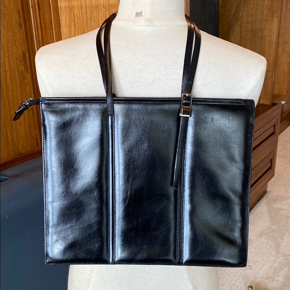 Gucci Black Leather Tote Bag